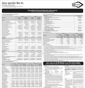 नेपाल बङ्गलादेश बैंकको खुद नाफा १ अर्ब ११ करोड ११ लाख रुपैयाँ  - Q3 Report -