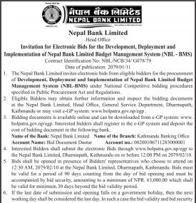 Invitation for Electronic Bid