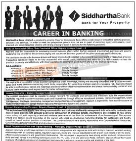 Siddhartha बैंकमा कर्मचारी आवश्यकता