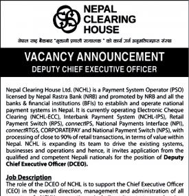 Vacancy Announcement : Deputy CEO