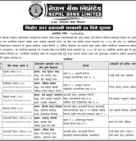 निक्षेप उपर हकदावी सम्बन्धी ३५ दिने सूचना