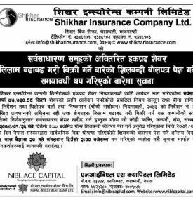 अवितरित हकप्रद शेयर लिलाम बढाबढ गरी बिक्री गर्ने बारेको शिलबन्दी बोलपत्र पेश गर्ने समयावधी थप 