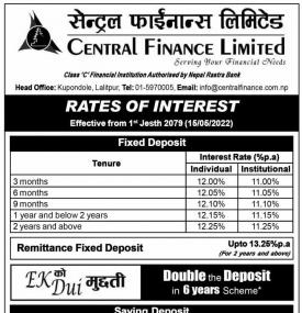 ब्याजदर परिवर्तन सम्बन्धी सूचना - Interest -