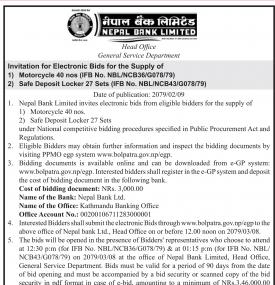 Invitation for Electronic Bids