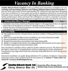 Vacancy in Banking