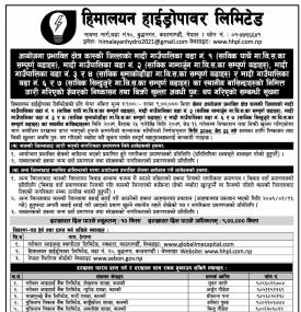 हिमालयन हाइड्रोपावरको आईपीओमा आवेदन दिने म्याद पुनः थपबारे सूचना