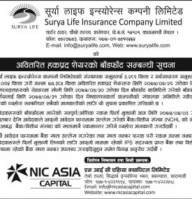 अवितरित हकप्रद शेयर बाँडफाँटको सूचना