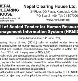Call of Sealed Tender for Human Management Information System