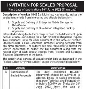 Invitation for Sealed Proposal