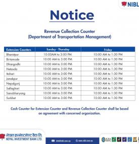 Revised Timing of Revenue Collection Counter