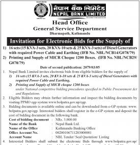 Invitation for Electronic Bids 