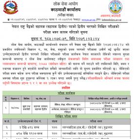 सहायक (सहायक द्वितीय) पदको द्वितीय चरणको लिखित परीक्षाको परीक्षा भवन कायम गरिएको सूचना