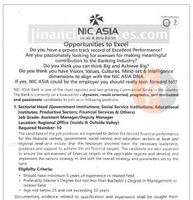 NIC Asia मा जागिर खुल्यो !