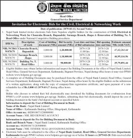 Invitation for Electronic Bids for the Civil, Electrical and Networking Work