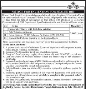 Notice for Invitation for Sealed Bid