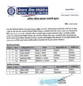 अन्तिम नतिजा प्रकाशन सम्बन्धी सूचना