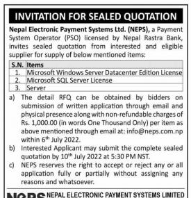 Invitation for Sealed Quotation