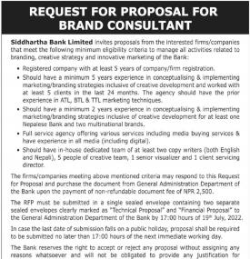 Request for proposal for Brand consultant