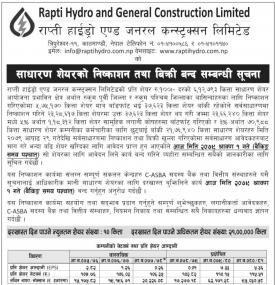 राप्ती हाइड्रोको IPO मा आवेदन दिने आज अन्तिम दिन