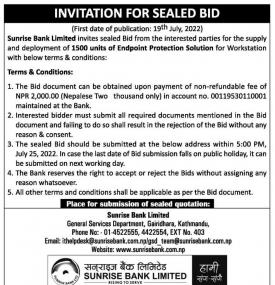 Invitation for Sealed Bids