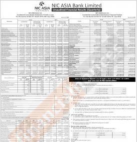 एनआईसी एशियाको खुद नाफा  ४ अर्ब ५२ करोड ५४ लाख रुपैयाँ -Quarterly Report