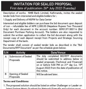 Invitation for Sealed Proposal