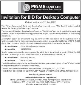Invitation for Bid for Desktop Computer
