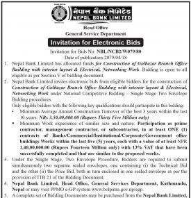 Invitation for Electronic Bid