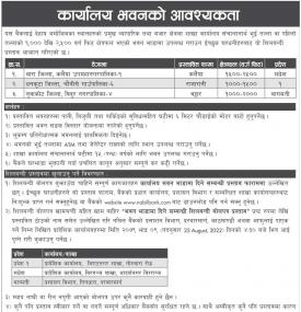 नविल बैंकलाई कार्यालय भवनको आवश्यकता