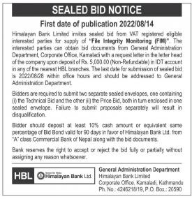 Sealed Bid Notice
