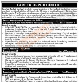 कर्मचारी आवश्यकता - Career Opportunity -