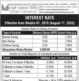 New Interest Rates Notice