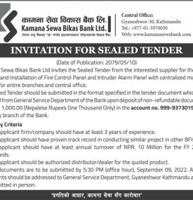 Invitation for Sealed Tender