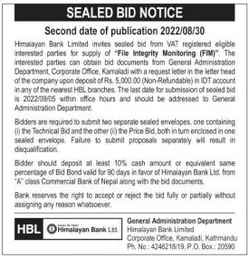 Sealed Bid Notice