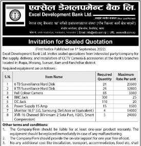 Invitation for Sealed Quotation