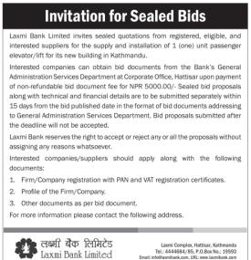 Invitation for Sealed Bids