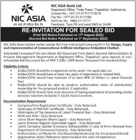 Re-Invitation for Sealed Bids
