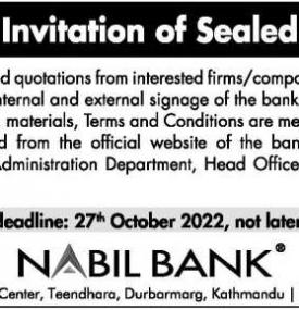 Notice for Invitation of Sealed Quotation