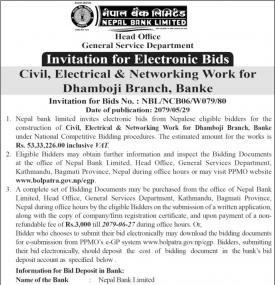 Invitation for Electronic Bids