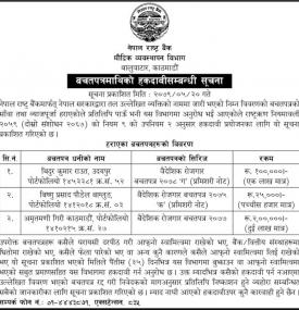 नेपाल राष्ट्र बैंक मौद्रिक व्यवस्थापन विभागको बचतपत्रमाथिको हकदावीसम्बन्धी सूचना