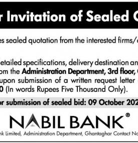 Notice for Invitation of Sealed Quotation
