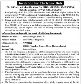 Invitation for Electronic Bids- RBB