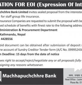 Invitation for EOI (Expression of Interest)
