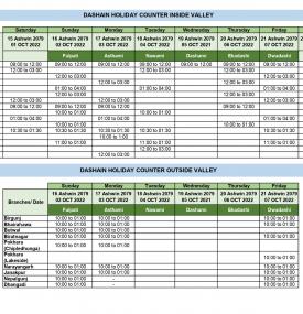 NIBL Dashain Counter Notice
