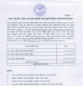 उपदान तथा पेन्सन कोषको रकम मुद्दती निक्षेपमा लगानी सम्बन्धि सूचना