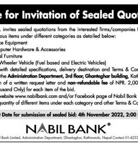 Notice for Invitation of Sealed Bids