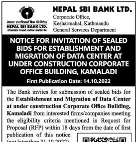 Notice for Invitation for Sealed Bid