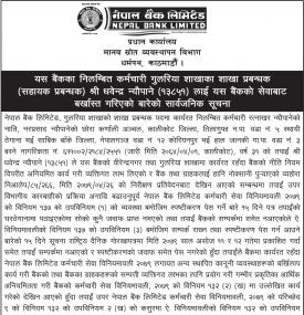 नेपाल बैंकको शाखा प्रबन्धकलाई बर्खास्त गरिएको सम्बन्धी सूचना