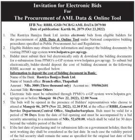 Invitation for Electronic Bids