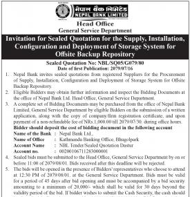 Invitation for Sealed Quotation